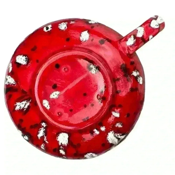 Set of 2 hand thrown latte mugs red glaze - Picture 7 of 15